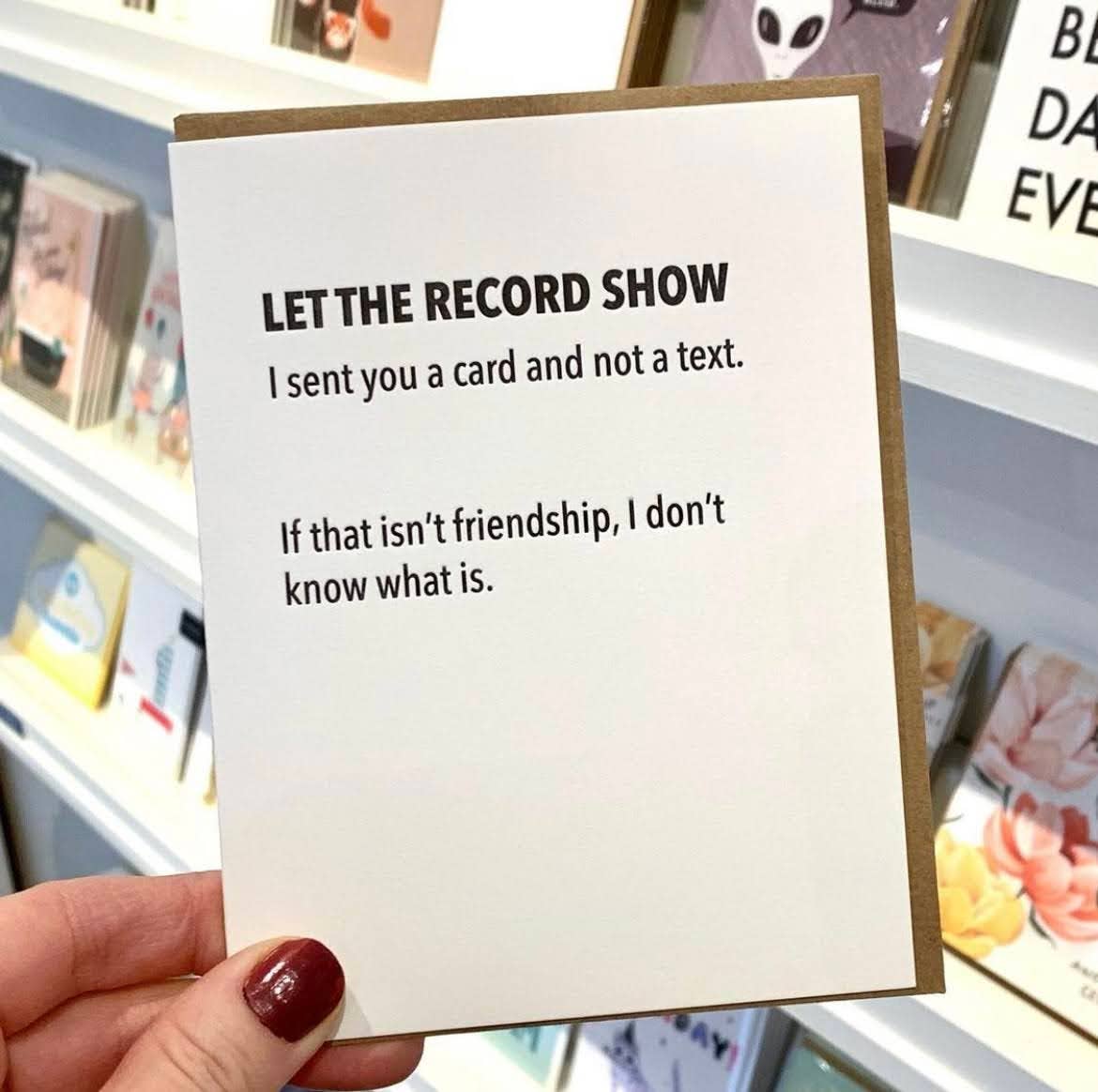 Sent Card - Let The Record Show