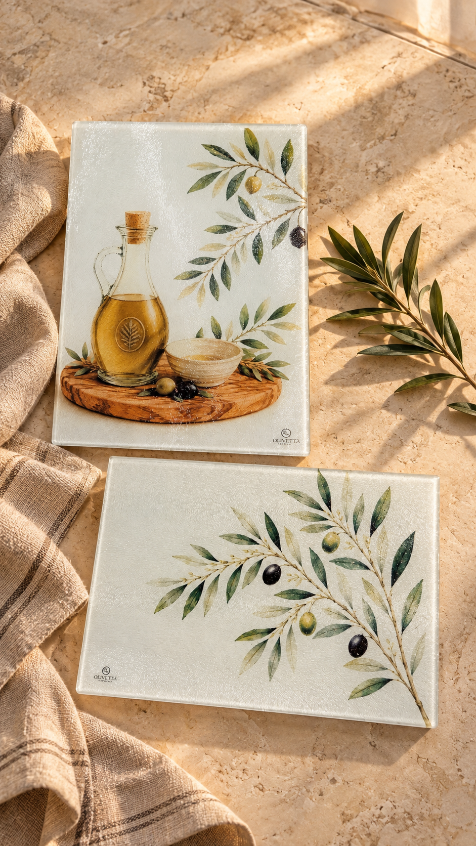 Artisan Glass Serving Board – Mediterranean Table