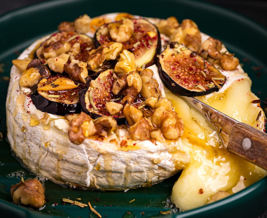 Baked Brie and Figs W/ Rosemary Crostini