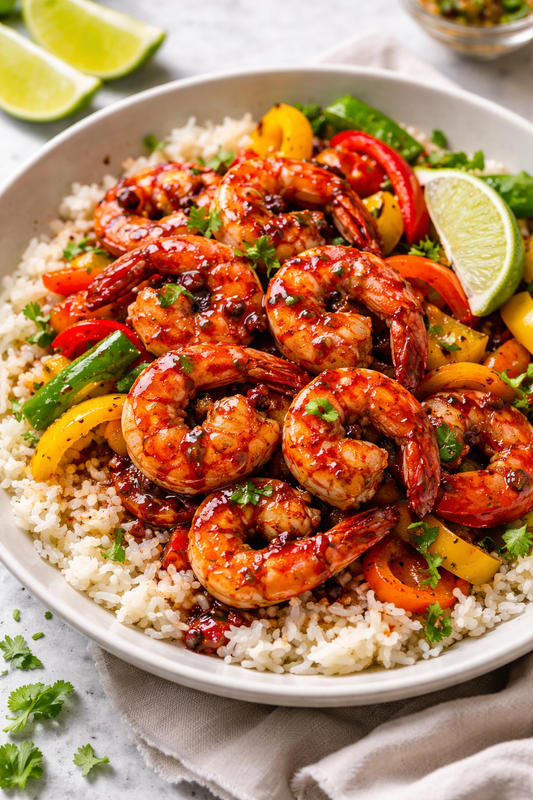 Blackberry Jalapeño Glazed Shrimp