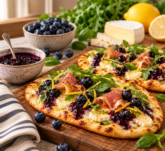 Blueberry, Brie and Prosciutto Flatbread