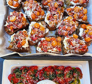 Cherry Tomato Crostini with Whipped Ricotta