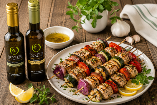 Mediterranean Grilled Chicken & Vegetable Skewers
