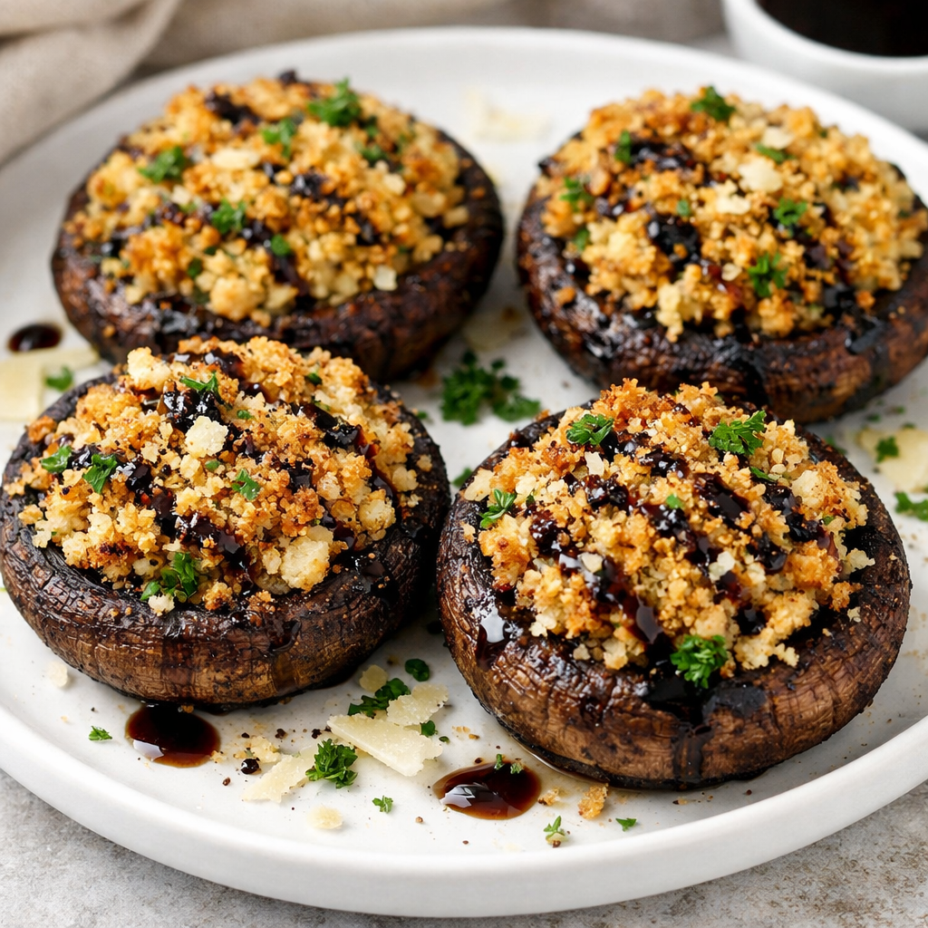 Neapolitan Herb Stuffed Portobello Mushrooms