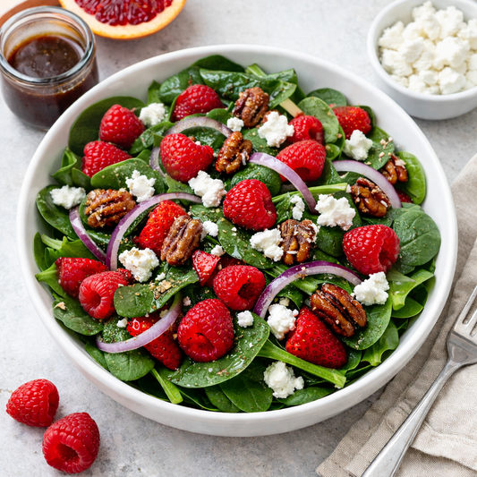 Raspberry Blood Orange Spinach Salad