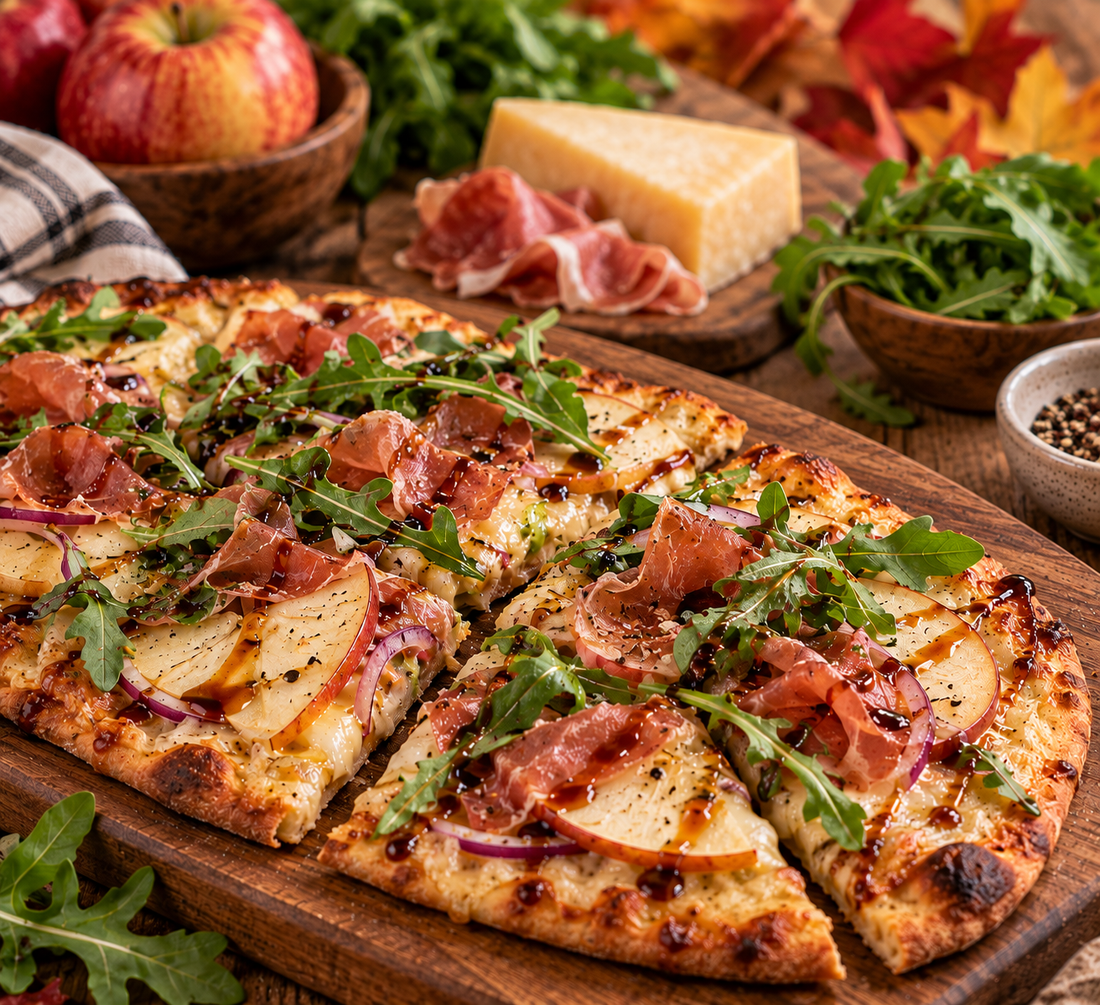Apple, Cheddar & Prosciutto Flatbread