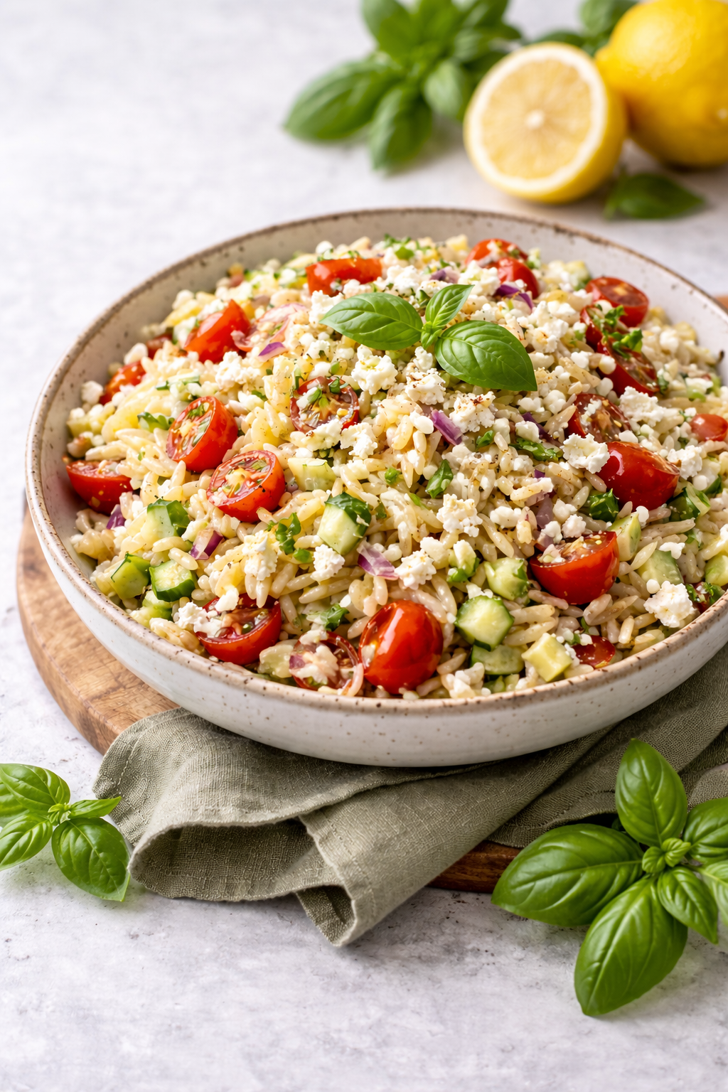 Lemon Basil Orzo Salad