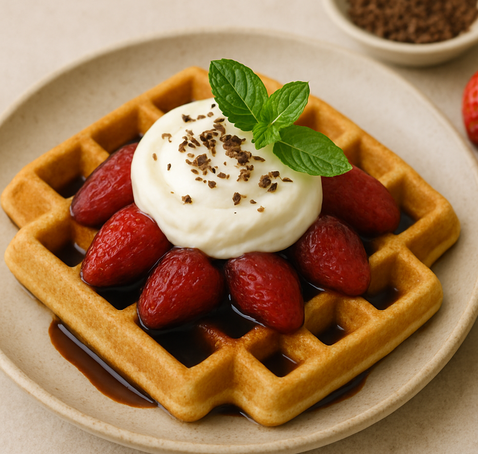 Dark Chocolate Balsamic Roasted Strawberries with Mascarpone Velvet