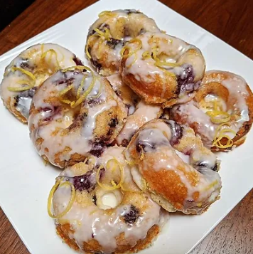 Lemon Blueberry Donuts with Fused Lemon Olive Oil