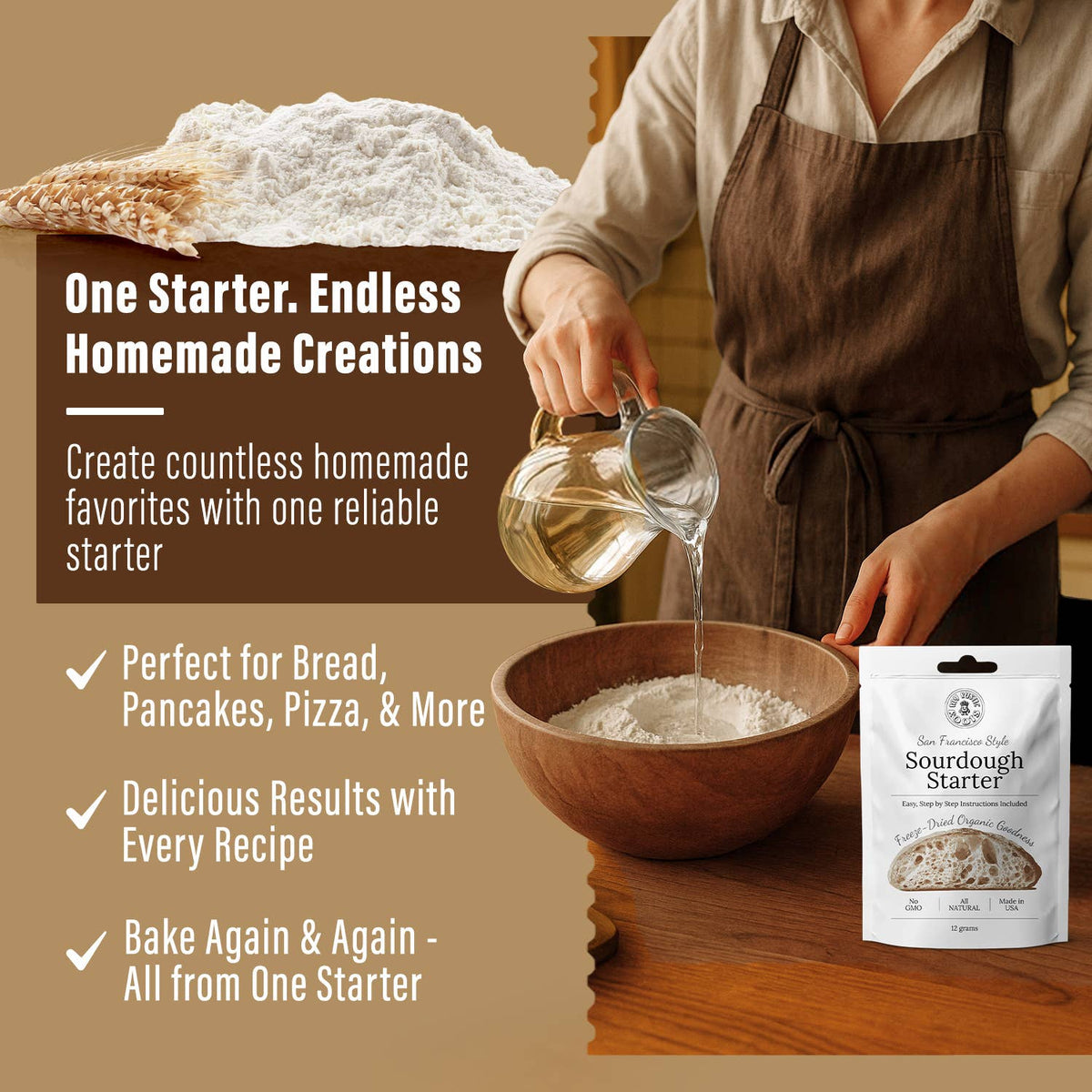 Organic Non-GMO, Freeze Dried, Sourdough Starter