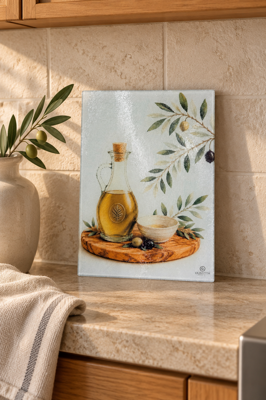 Artisan Glass Serving Board – Mediterranean Table