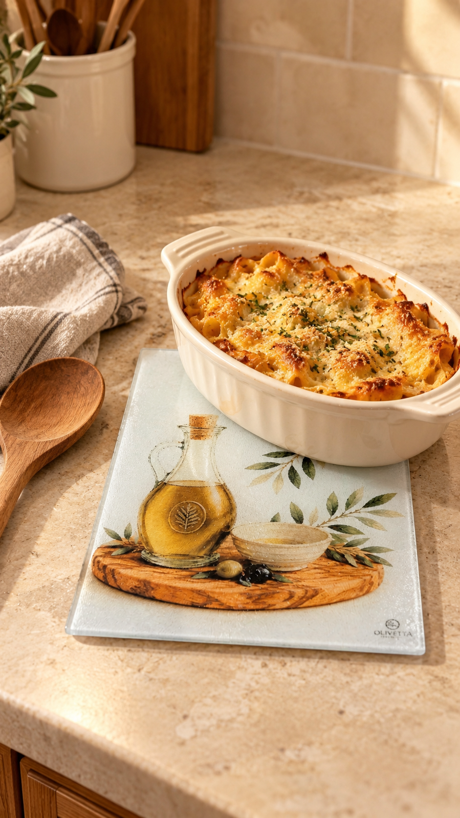 Artisan Glass Serving Board – Mediterranean Table