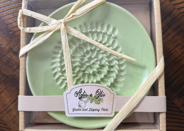 Grater and Dipping Plate: Sage Green