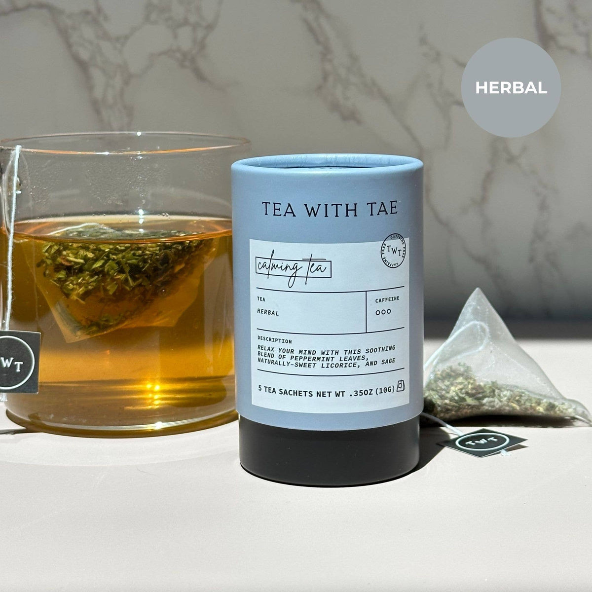 Calming Tea Herbal Rest Mini Tea Tube Gift (5 tea bags)